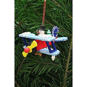Tree ornaments Toy Design Tree Ornament - Snowman in Plane - 9,6 cm / 3.8 inch