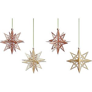 Tree ornaments Moon & Stars Tree Ornament - Stars 3D - Set of 4 - 7 cm / 2.8 inch