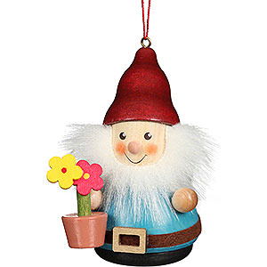 Tree ornaments Dwarfs & others Tree Ornament Teeter Man Dwarf with Flower Pot - 8 cm / 3.1 inch