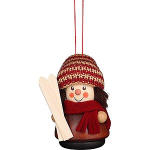 Tree ornaments Winterly Tree Ornament - Teeter Man - Skier Natural - 8 cm / 3.1 inch