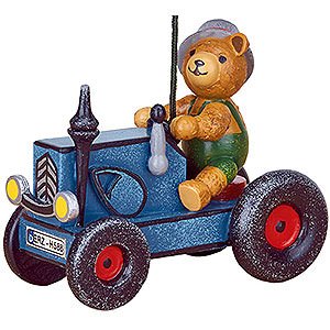 Tree ornaments Toy Design Tree Ornament - Tractor with Teddy - 8 cm / 3 inch
