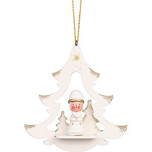 Tree ornaments Santa Claus Tree Ornament - Tree White with Santa Claus - 8,7 cm / 3.4 inch