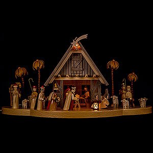 Krippenfiguren Alle Krippenfiguren Weihnachtskrippe beleuchtet - 24x50 cm