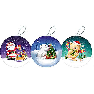 Baumschmuck Winterlich Weihnachtskugeln Wintermomente - 3er-Set - 10 cm