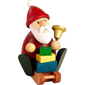 Kleine Figuren & Miniaturen Weihnachtsmann Weihnachtsmann auf Schlitten mit Glocke und Geschenken - 9,5 cm