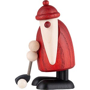 Kleine Figuren & Miniaturen Björn Köhler Weihnachtsmänner kl. Weihnachtsmann mit Golfschläger unten - 9 cm