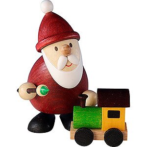 Kleine Figuren & Miniaturen Weihnachtsmann Weihnachtsmann mit Pinsel und Eisenbahn - 9,5 cm