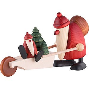 Kleine Figuren & Miniaturen Bjrn Khler Weihnachtsmnner gr. Weihnachtsmann mit Schubkarre - 19 cm