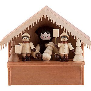 Kleine Figuren & Miniaturen Thiel-Figuren Weihnachtsmarktbude Marktstand Laternenkinder mit Thiel-Figur - 8 cm