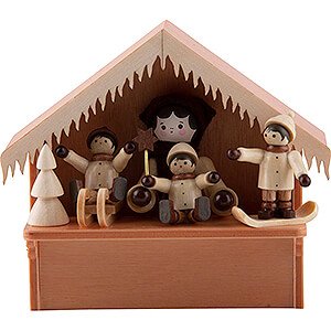 Kleine Figuren & Miniaturen Thiel-Figuren Weihnachtsmarktbude Marktstand Winterkinder mit Thiel-Figur - 8 cm