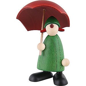 Small Figures & Ornaments Björn Köhler Well-wisher Well-Wisher Louise with Umbrella, Green - 9 cm / 3.5 inch