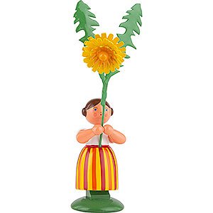 Kleine Figuren & Miniaturen WEHA Blumenkinder Wiesenblumenmädchen mit Löwenzahn - 11 cm