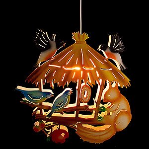 World of Light Window-Pictures Window Picture - Birdhouse with Squirrel - 31 cm / 12.2 inch
