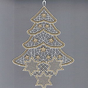 World of Light Window-Pictures Window Picture - Golden Fir Tree Gold - 29 cm / 11.4 inch