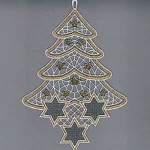 World of Light Window-Pictures Window Picture - Golden Fir Tree Green - 29 cm / 11.4 inch