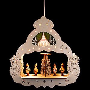 World of Light Window-Pictures Window Picture - Pyramid and Salesman - 38 cm / 15 inch
