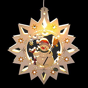 World of Light Window-Pictures Window Picture - Snowman, Colored - 32 cm / 12.6 inch