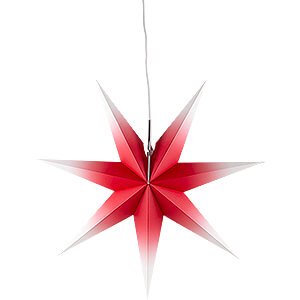 Advent Stars and Moravian Christmas Stars Annaberg Folded Stars Window Star - Red - White - 53 cm / 20.9 inch