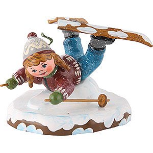 Small Figures & Ornaments Hubrig Winter Kids Winter Children Girl on Ski Belly Flopper - 7cm/3 inch