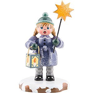 Small Figures & Ornaments Hubrig Winter Kids Winter Children Girl with a Star and Lantern - 8 cm / 3 inch