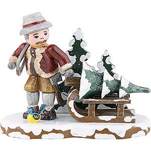 Small Figures & Ornaments Hubrig Winter Kids Winter Children Tree Thief - 9x8 cm / 3,5x3 inch