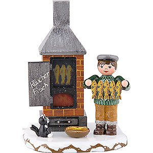 Small Figures & Ornaments Hubrig Winter Kids Winter Kids Fish Smoke House - 11 cm / 4,3 inch