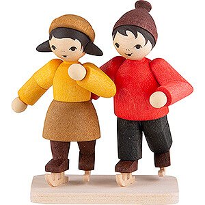 Kleine Figuren & Miniaturen ULMIK Winterkinder gebeizt Winterkinder Schlittschuhpaar gebeizt - 7 cm