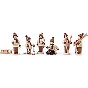 Kleine Figuren & Miniaturen alles Andere Wintersportler natur - 6 Stck  - 6 cm