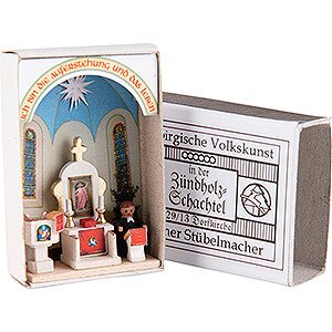 Kleine Figuren & Miniaturen Zndholzschachteln Zndholzschachtel Dorfkirche - 3,8 cm