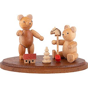 Kleine Figuren & Miniaturen Mller Kleinkunst Bren Zwei spielende Brenkinder - 4 cm