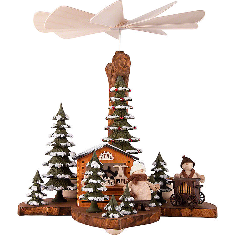 1 - stckige Blattpyramide Walkis im Winterwald  -  21cm