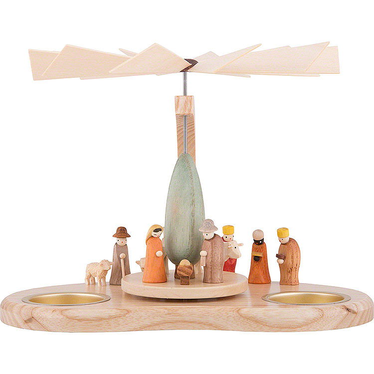 1 - stckige Bogenpyramide Miniaturkrippe  -  17cm