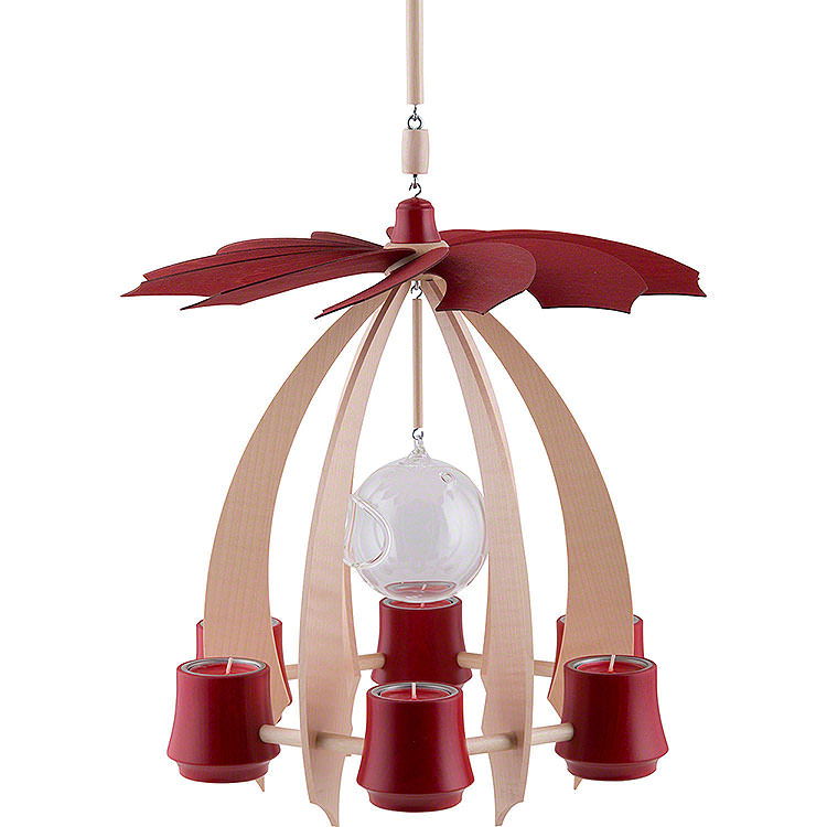 1 - stckige Hngepyramide NOVA  -  ahorn/rubinrot  -  33cm