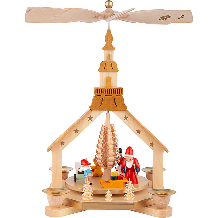 1 - stckige Kirchenpyramide Bescherung  -  27cm