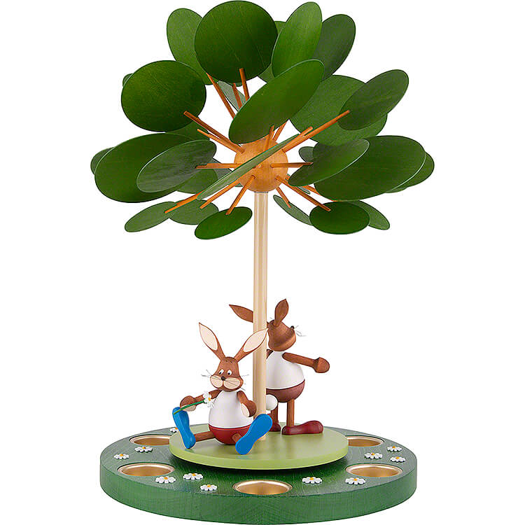 1 - stckige Pyramide Frhlingserwachen mit Schnupperhasen  -  42cm