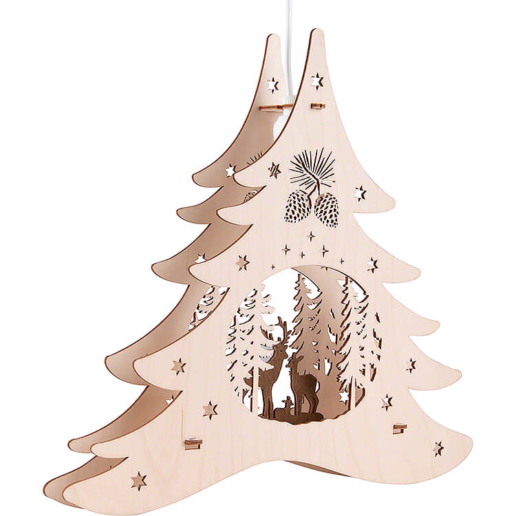 Window Picture - Fir Tree “Forest” (28,5 cm/11.2in) by Weigla Holzkunst