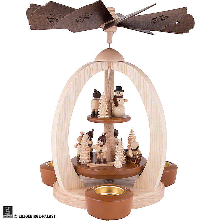 2 - Tier Pyramid Winter Children  -  Exclusive  -  28cm / 11 inch