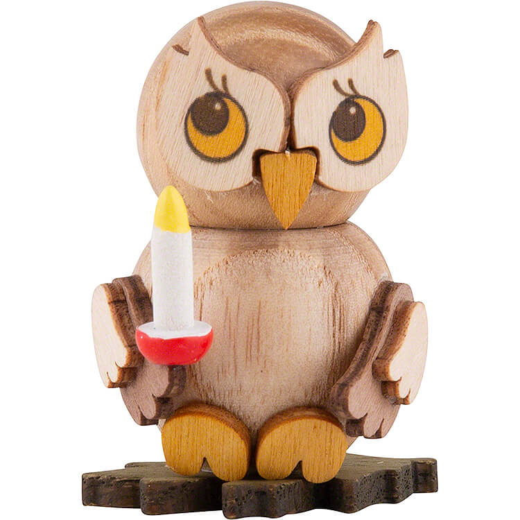 Tree Ornament - Owl Child with Book (4 cm/1.6in) by Drechslerei Kuhnert