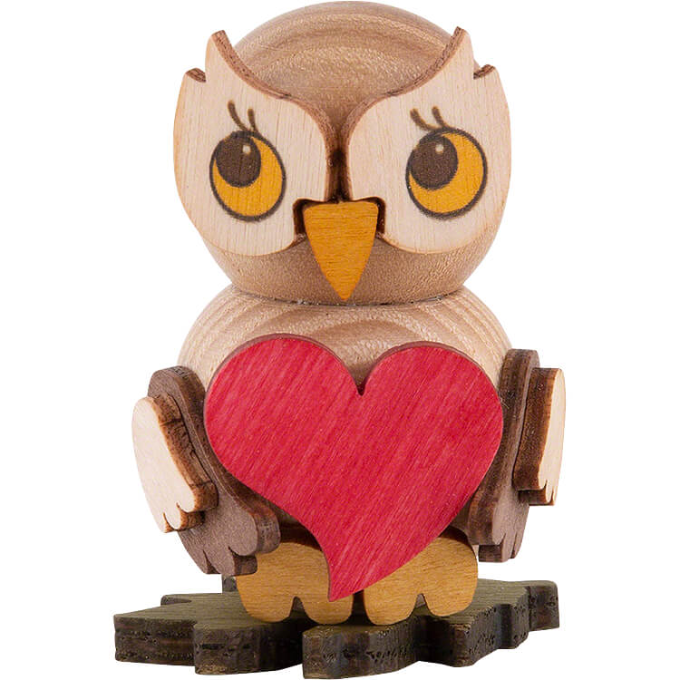 Tree Ornament - Owl Child with Book (4 cm/1.6in) by Drechslerei Kuhnert