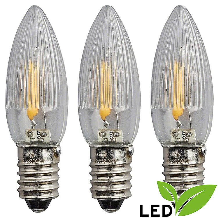 LED Rippled Bulb Filament - E10 - by Erzgebirge-Palast