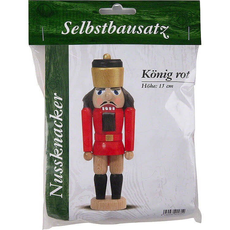 Bastelset Nussknacker Knig rot  -  15cm