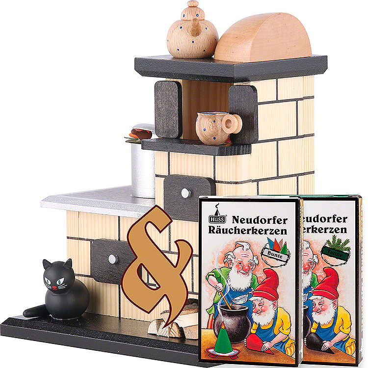 Bundle  -  Smoker Tiled Stove Smoking plus two packs of incense