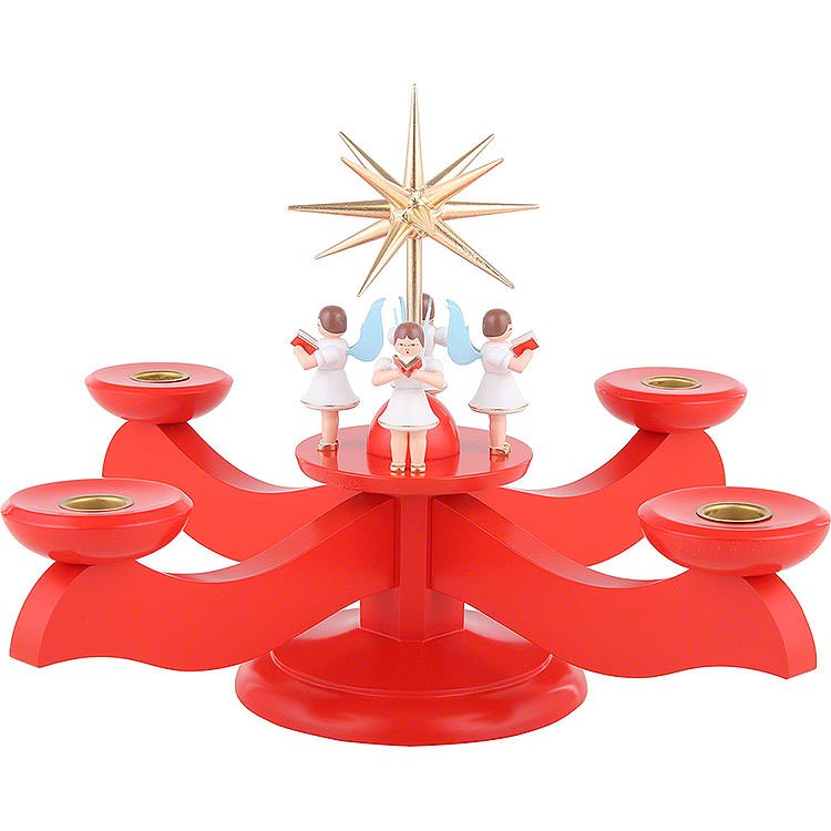 Candle Holder  -  Advent Red  -  29x29x26cm / 11.4x11.4x10.2 inch