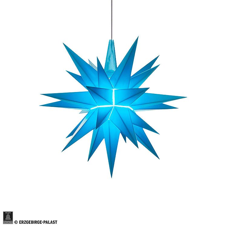 Herrnhuter Moravian Star A1e Blue Plastic  -  13cm/5.1 inch