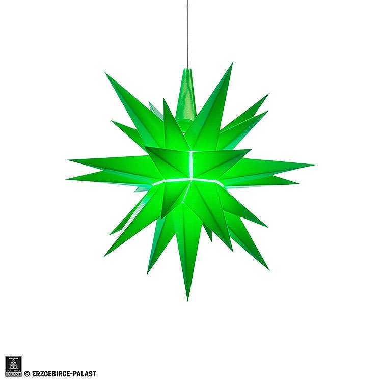 Herrnhuter Moravian Star A1e Green Plastic  -  13cm/5.1 inch