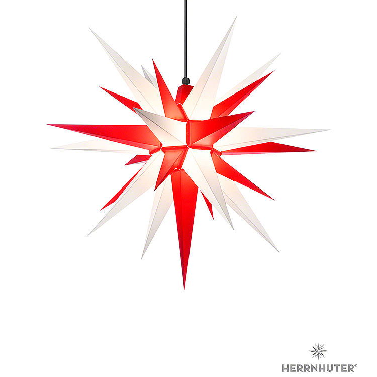 Herrnhuter Moravian Star A7 White/Red Plastic  -  68cm/27 inch