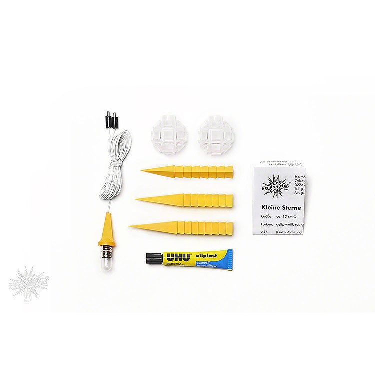 Herrnhuter Moravian Star DIY Kit A1b Yellow Plastic  -  13cm/5.1 inch