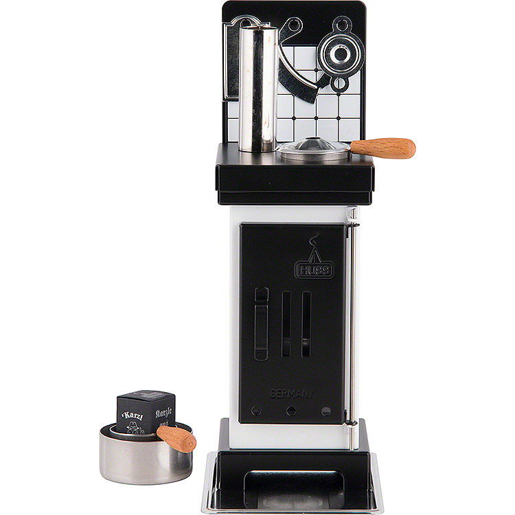 Incense Cones -  and Scented Oil Stove White/Black  -  19cm / 7.5 inch