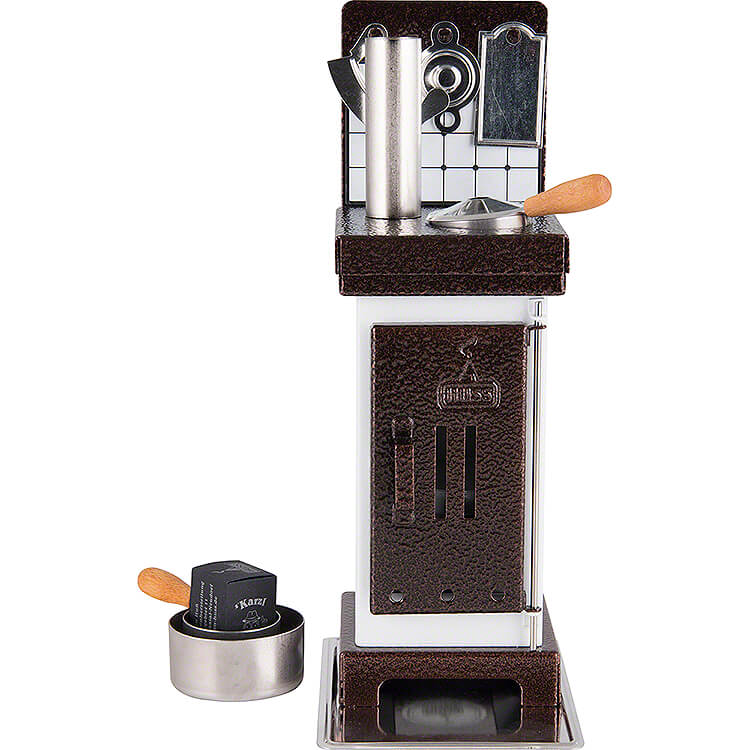 Incense Cones -  and Scented Oil Stove White/Copper  -  19cm / 7.5 inch