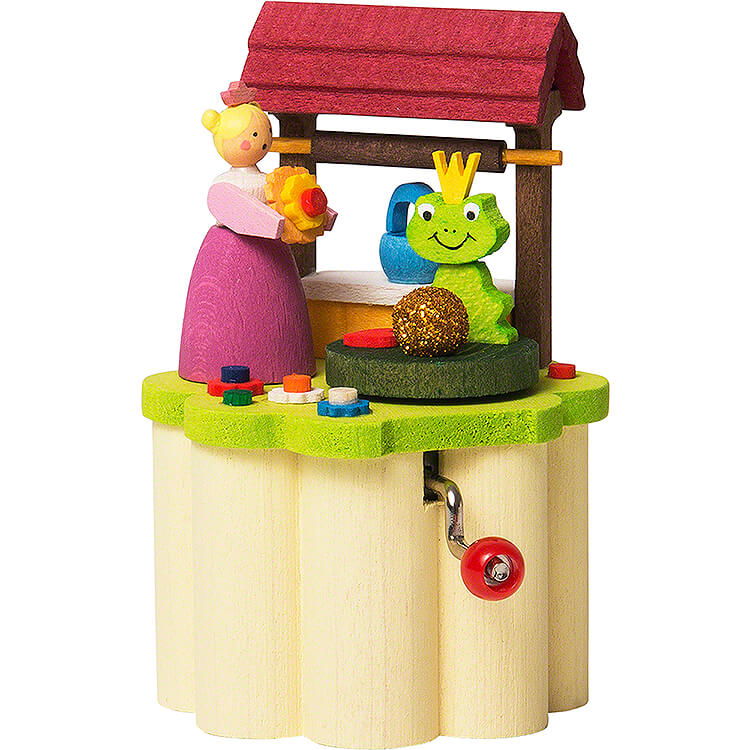 Kurbelspieldose Froschknig  -  8,5cm